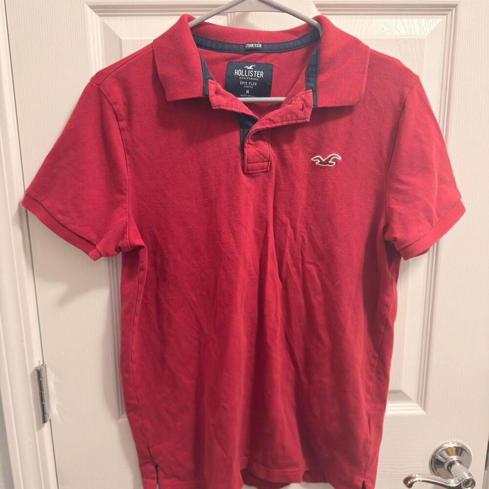 Hollister-co Men's Red Polo-shirts